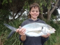 Brad ‘Mullet’ McKenzie who got the most meritorious fish of the day I think with a great silver trevally of 1.825kg. Brilliant!