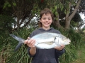 Brad ‘Mullet’ McKenzie who got the most meritorious fish of the day I think with a great silver trevally of 1.825kg. Brilliant!